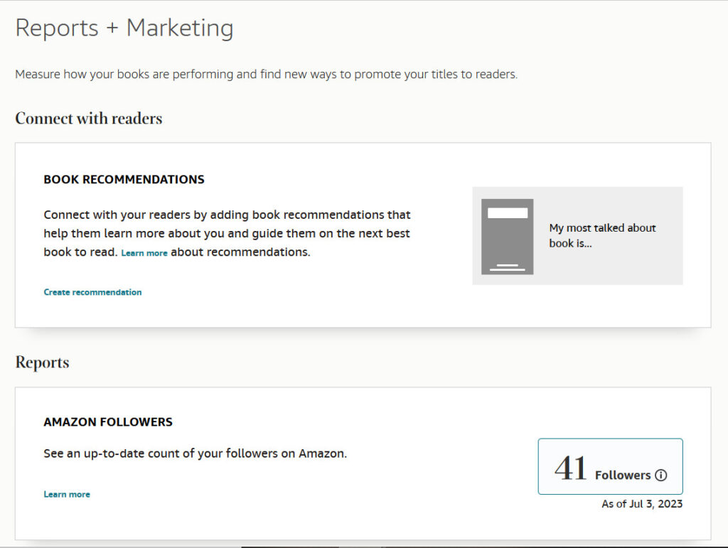 new Amazon followers metrics. record your monthly statistics with the author platform tracker.