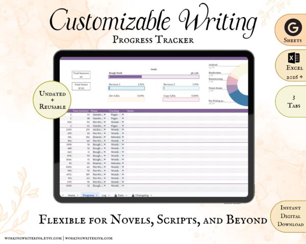 Customizable Writing Progress Tracker